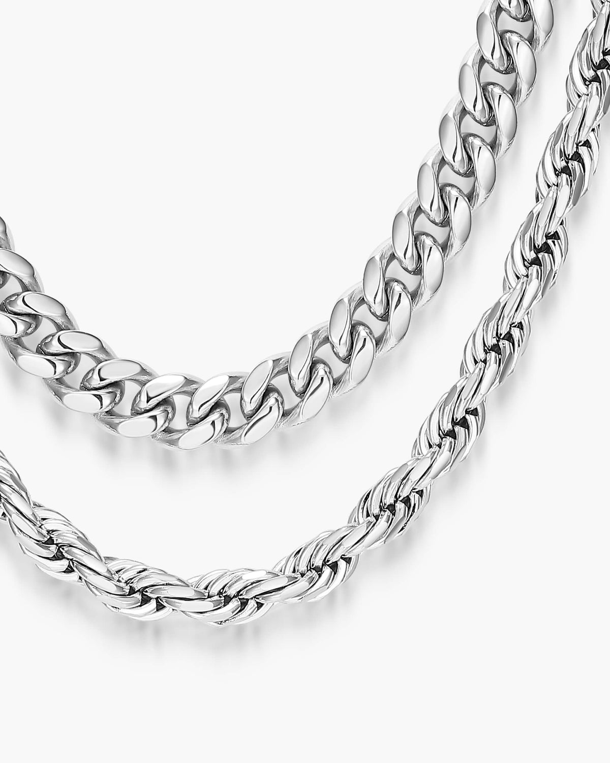Cuban + Rope Chain Stack
