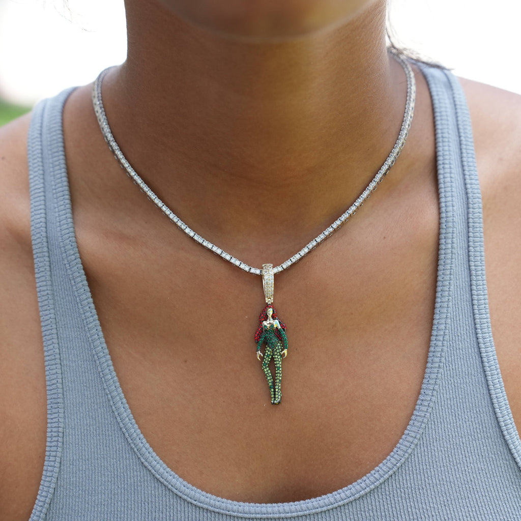 Poison Ivy Body Official DC Comics Pendant in Gold / Black Rhodium