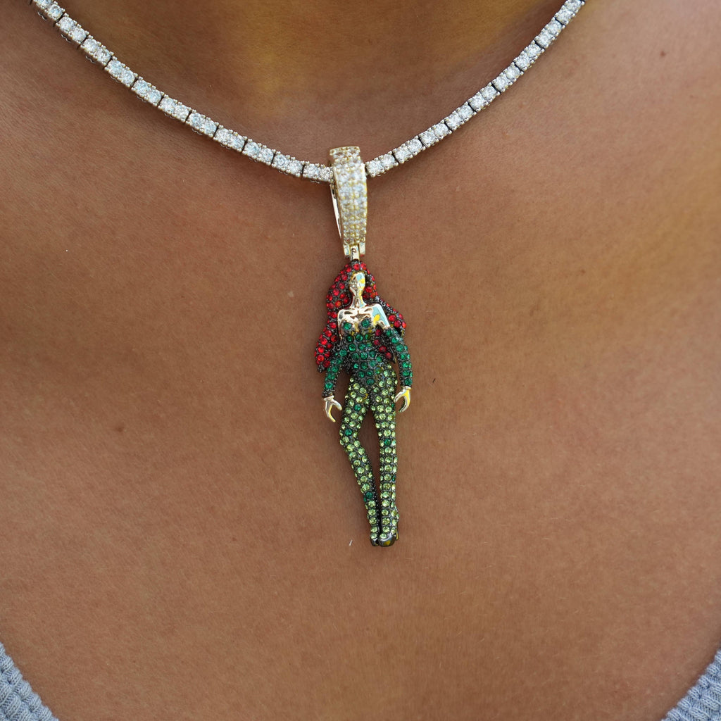 Poison Ivy Body Official DC Comics Pendant in Gold / Black Rhodium