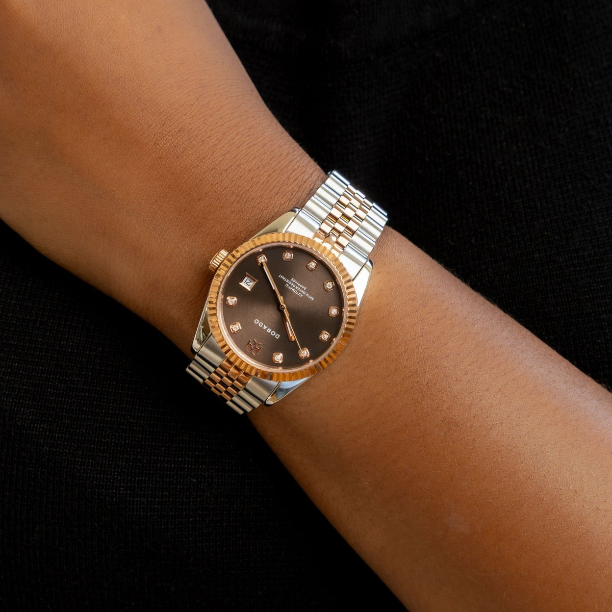 DORADO Rose Two Tone Timeless Watch - Chocolate