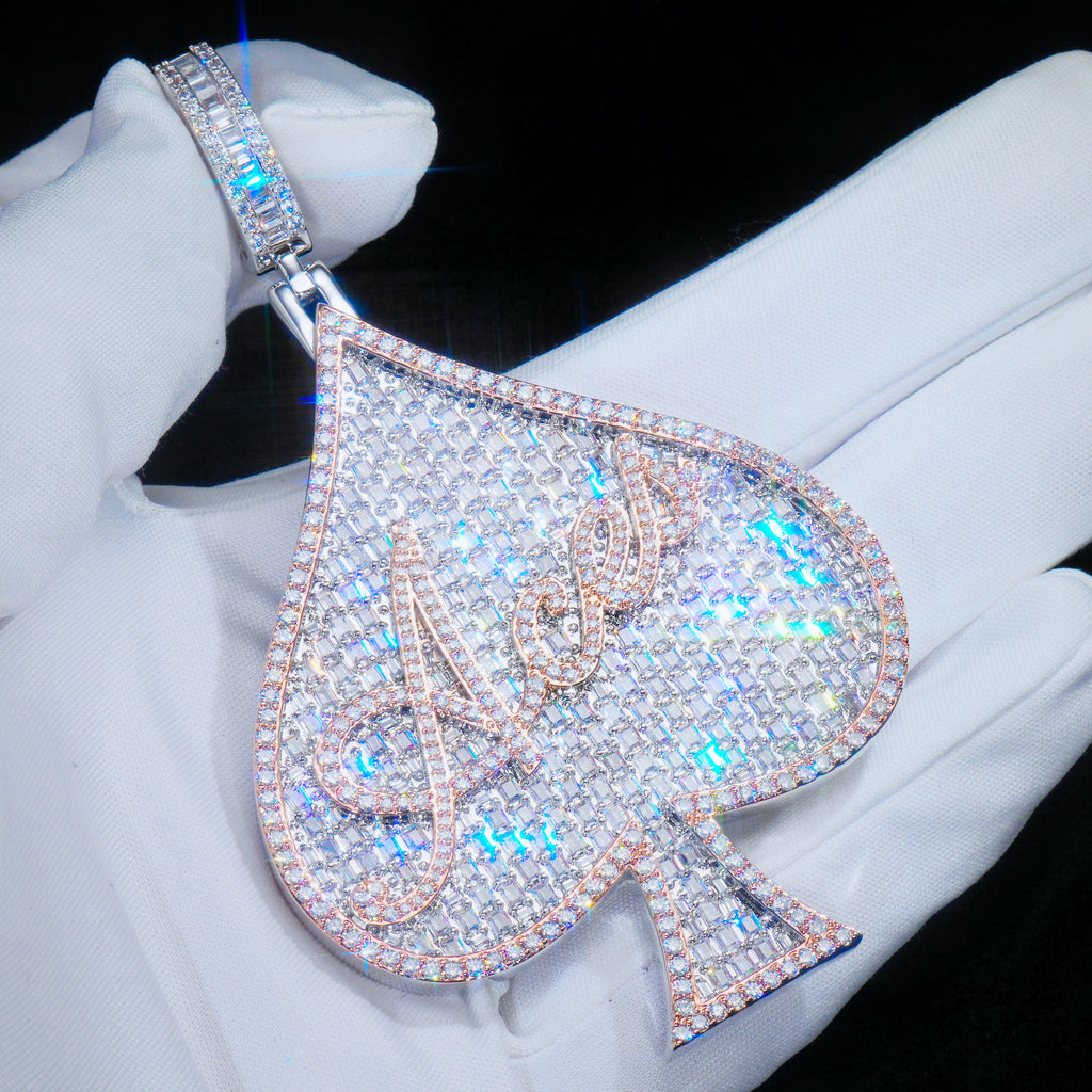 ACE Spade Baguette Iced Necklace