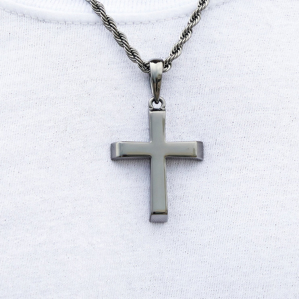 Simple Cross Pendant in Black