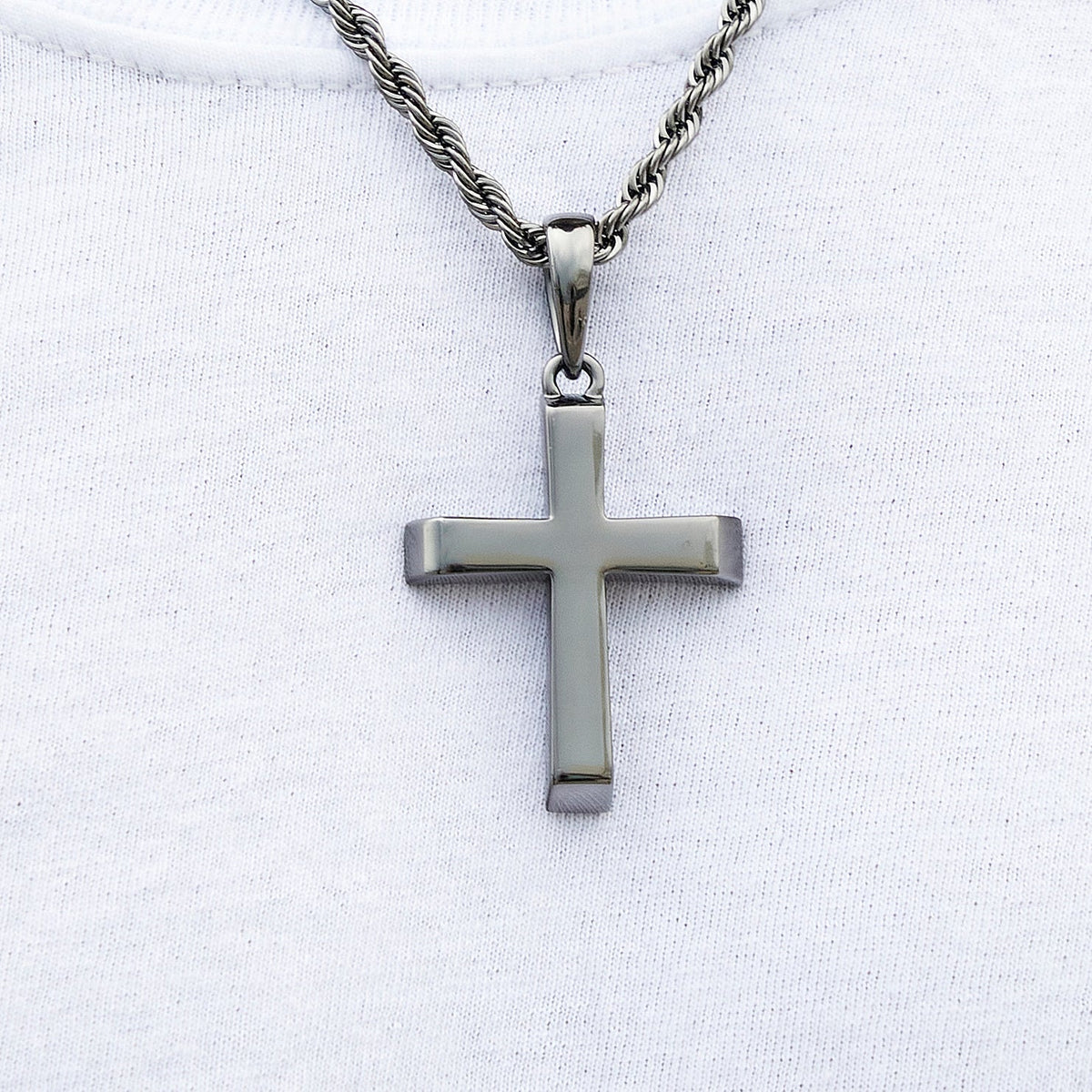 Simple Cross Pendant in Black