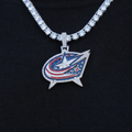 Columbus Blue Jackets Official NHL Logo Pendant in White Gold