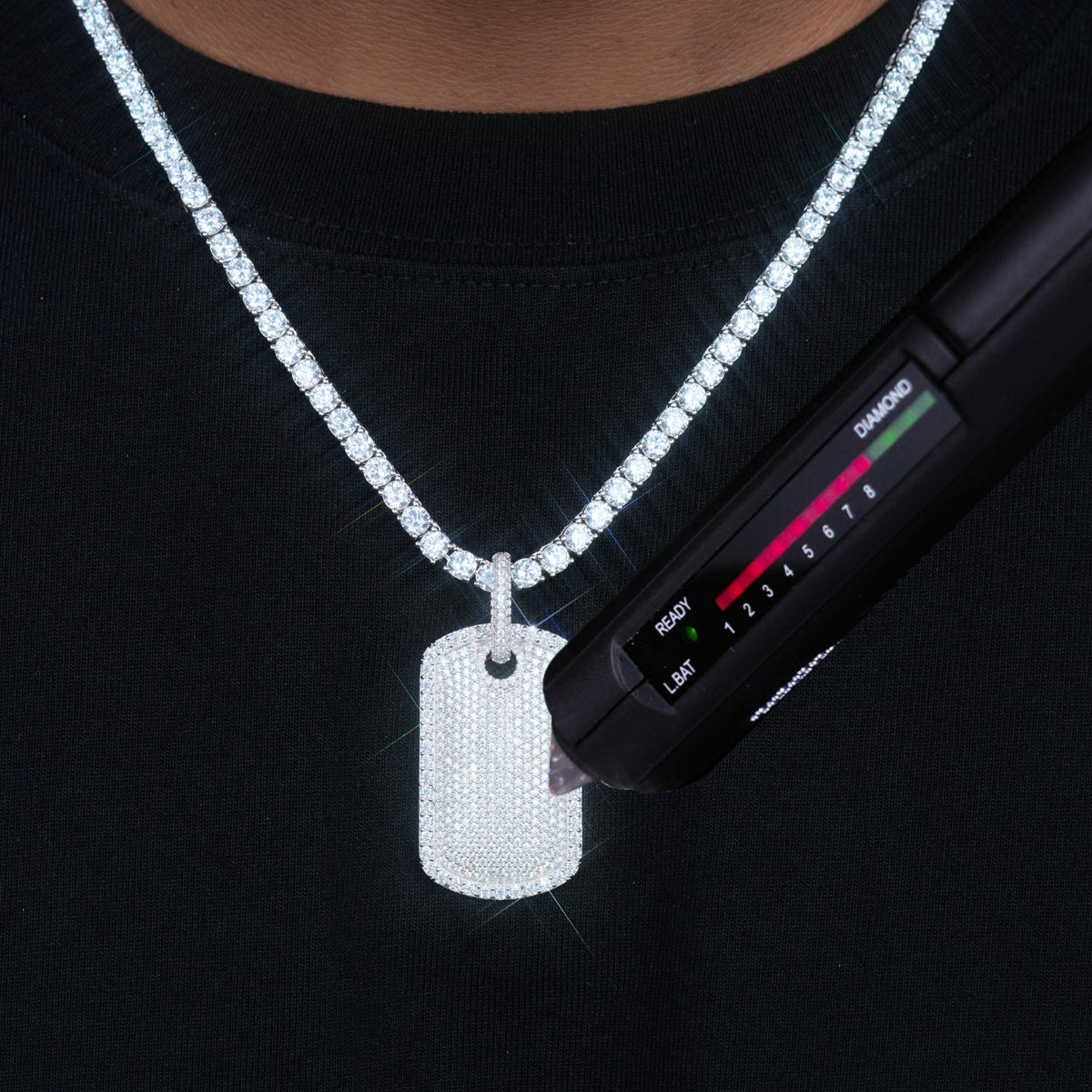 925S & VVS Moissanite Dog Tag