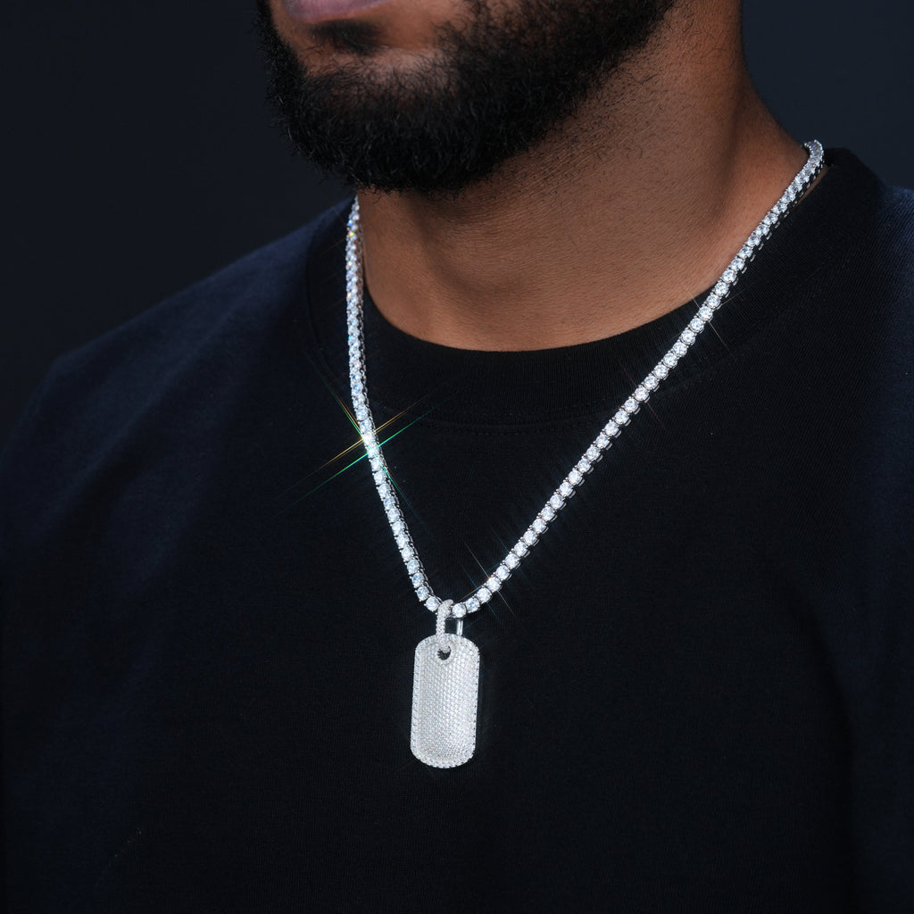 925S & VVS Moissanite Dog Tag