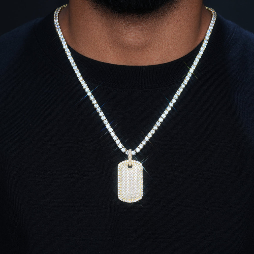 925S & VVS Moissanite Dog Tag