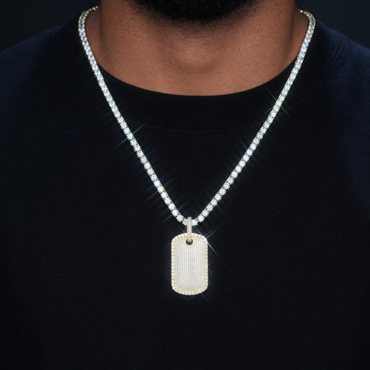 925S & VVS Moissanite Dog Tag