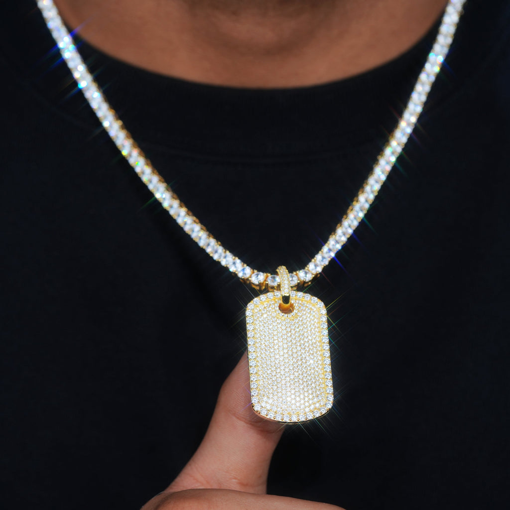 925S & VVS Moissanite Dog Tag