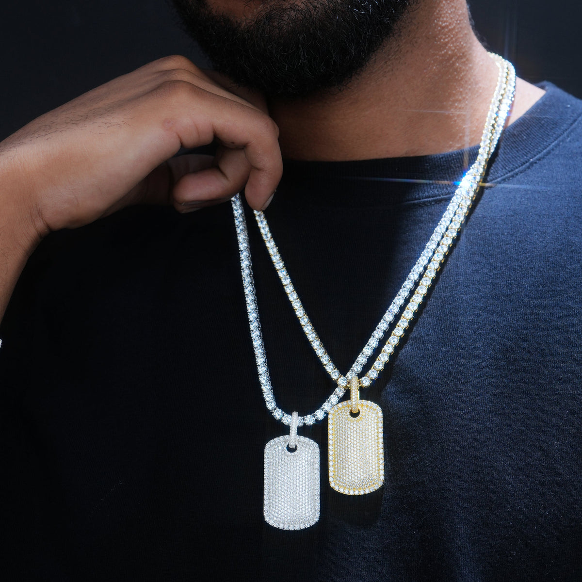 925S & VVS Moissanite Dog Tag