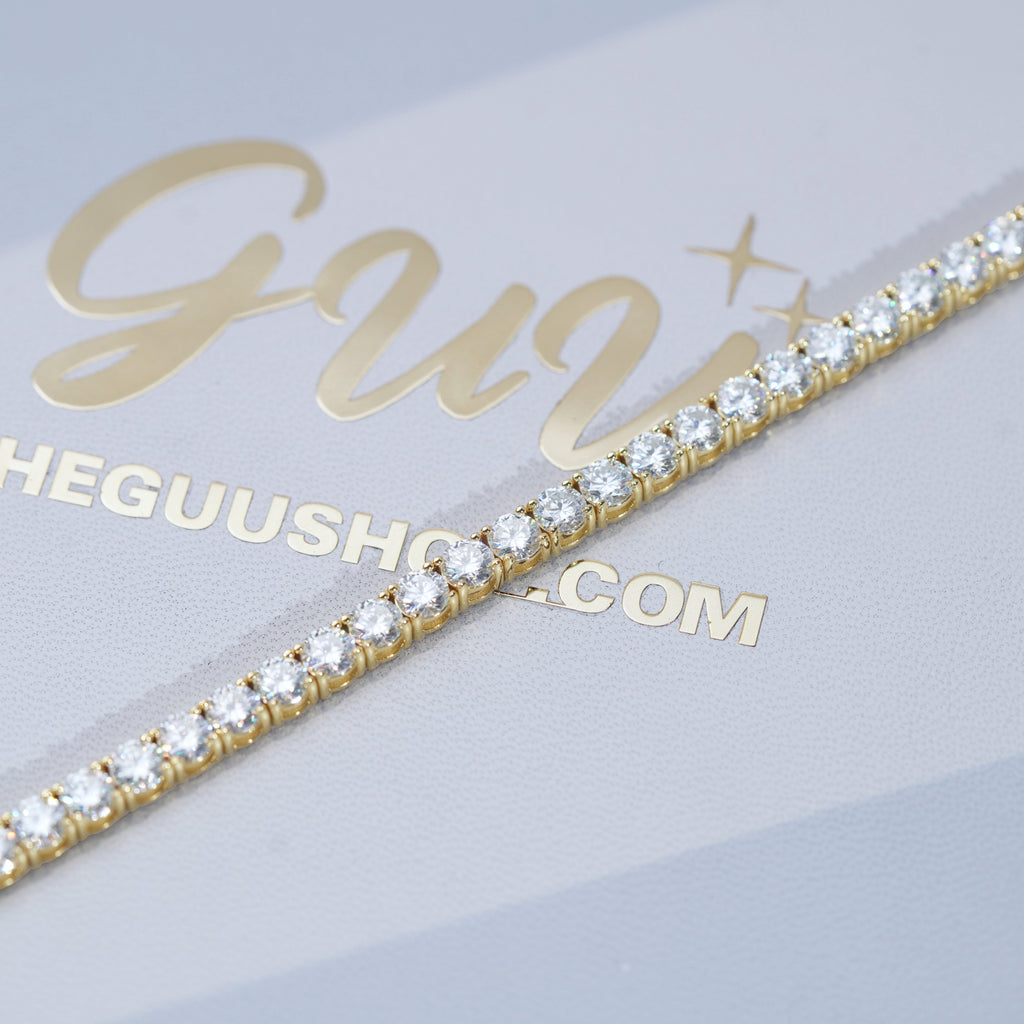5MM 925S & VVS Moissanite Tennis Chain 18K Gold