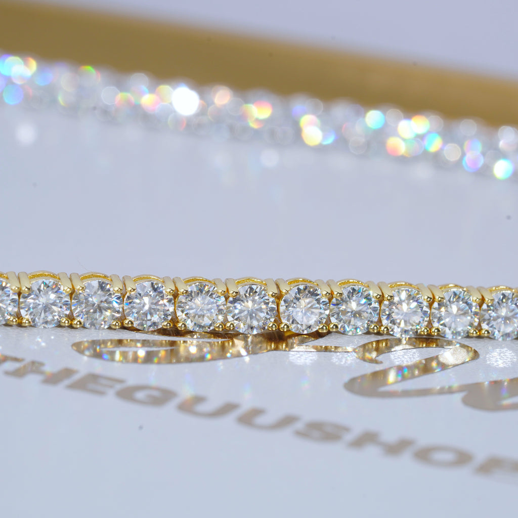 5MM 925S & VVS Moissanite Tennis Chain 18K Gold