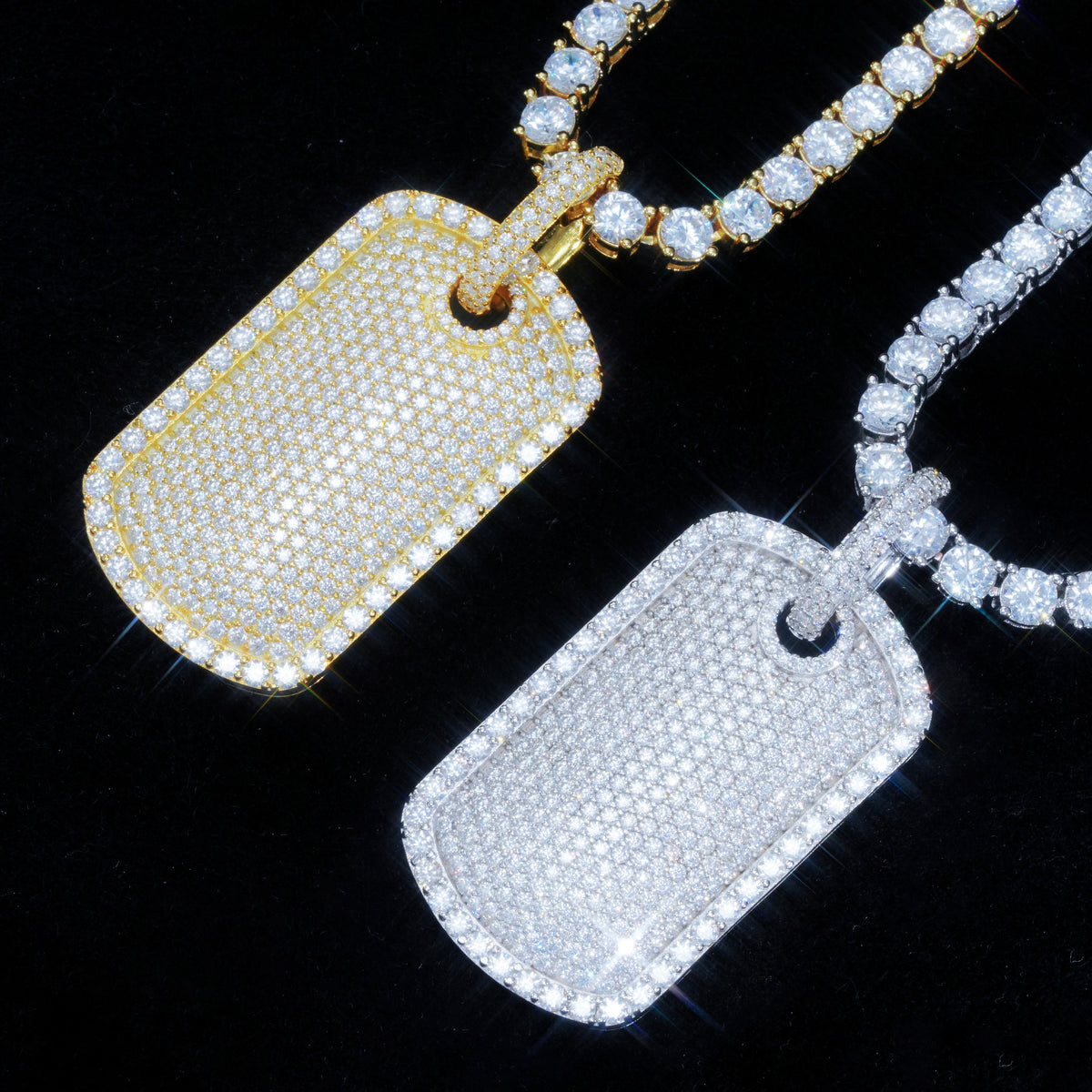 925S & VVS Moissanite Dog Tag