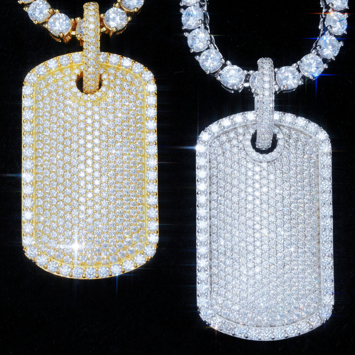 925S & VVS Moissanite Dog Tag