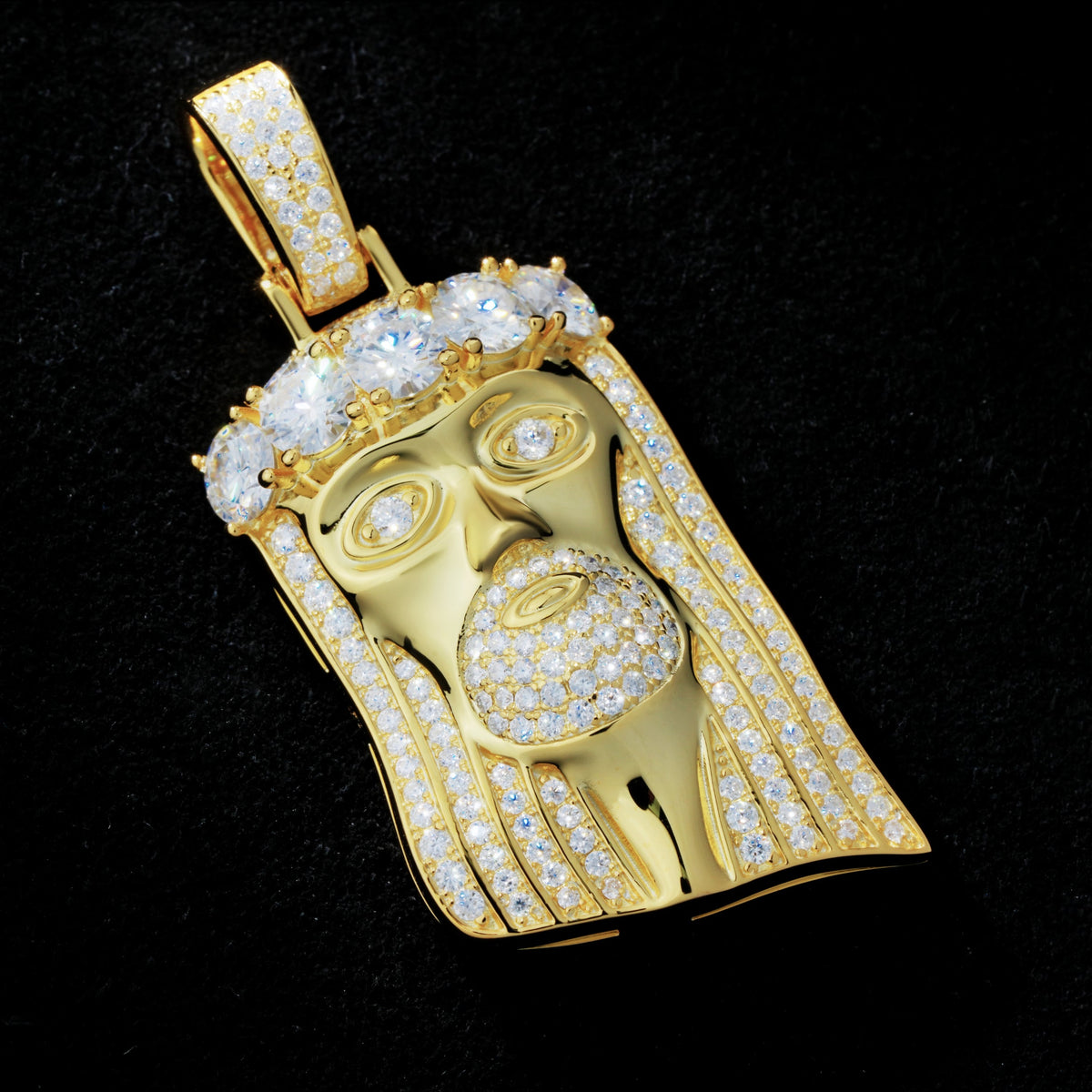 925S & VVS Moissanite Large Diamond Jesus In Gold