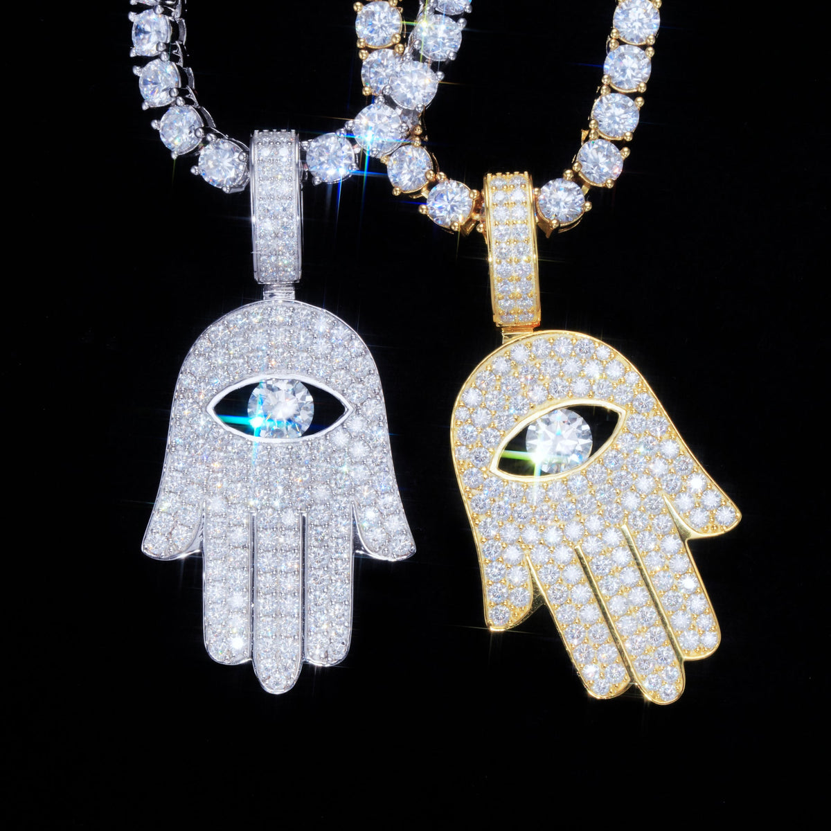 925S & VVS Moissanite Hamsa Necklace