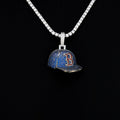 Boston Red Sox Official MLB Baseball Cap Pendant in White Gold