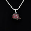 Philadelphia Phillies Official MLB Baseball Cap Pendant in White Gold