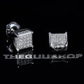 925s & VVS Moissanite 3D Cube Earrings WhiteGold