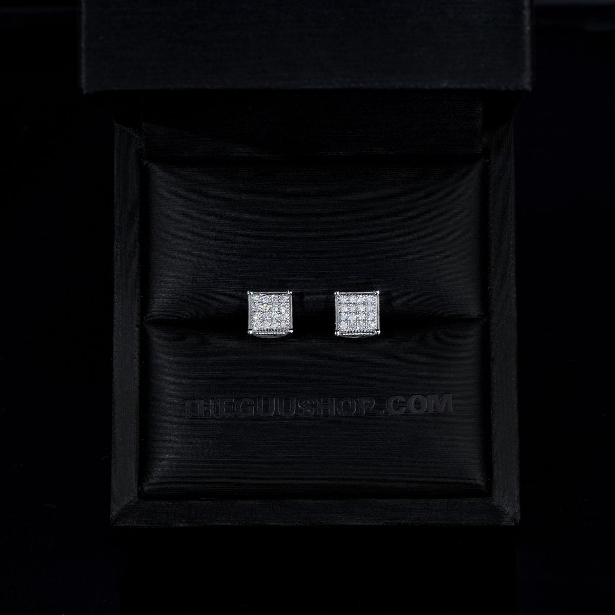 925s & VVS Moissanite 3D Cube Earrings WhiteGold