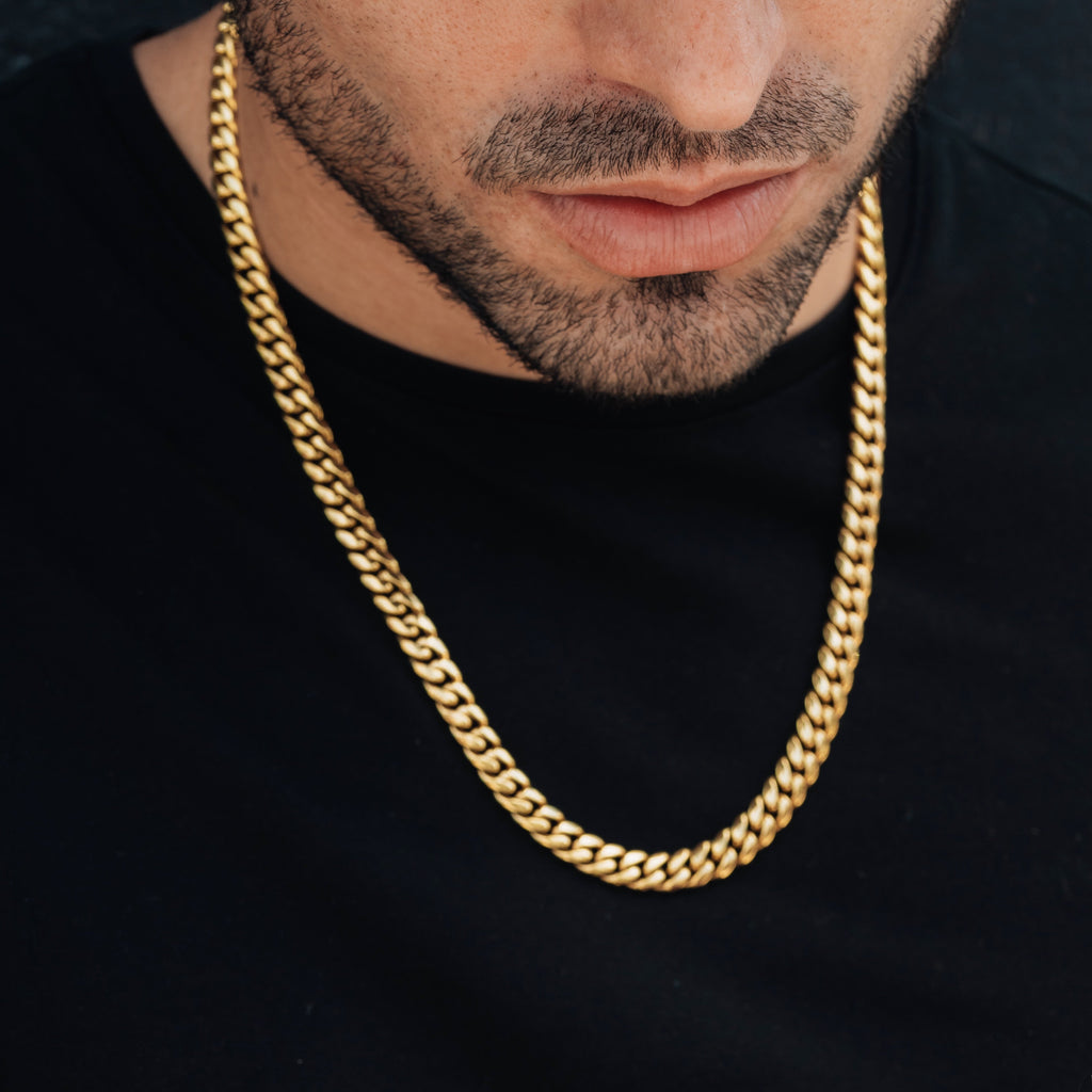 Solid Gold Miami Cuban Link Chain in Yellow Gold - 8mm