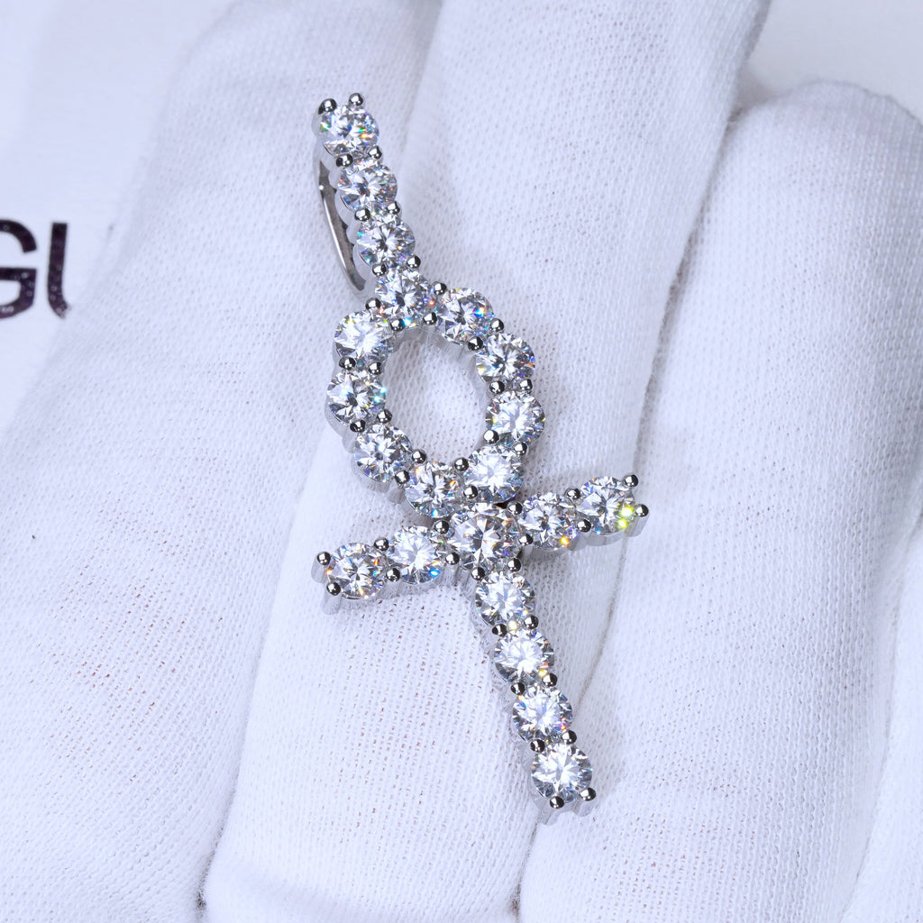 4.81 Carat 925S & VVS Moissanite Ankh Necklace