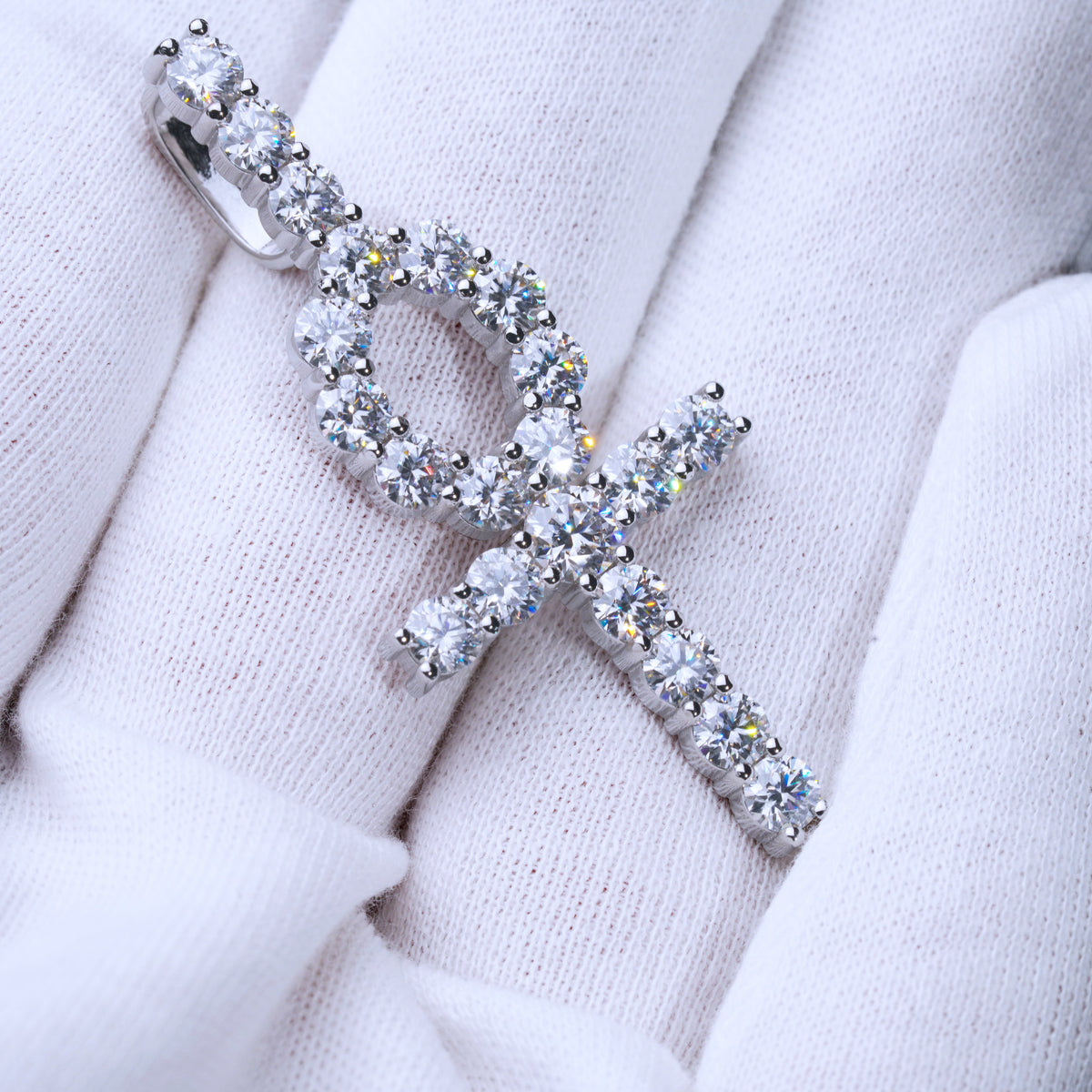 4.81 Carat 925S & VVS Moissanite Ankh Necklace