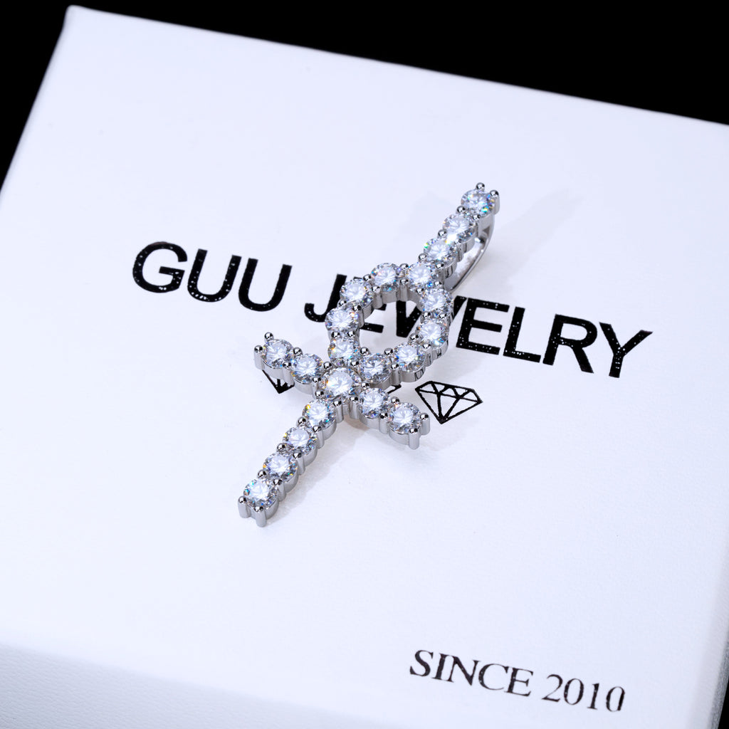 4.81 Carat 925S & VVS Moissanite Ankh Necklace
