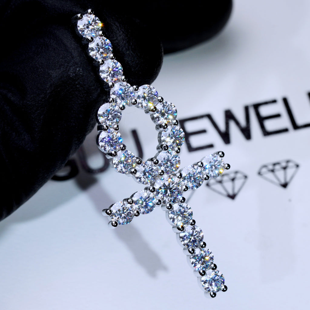4.81 Carat 925S & VVS Moissanite Ankh Necklace