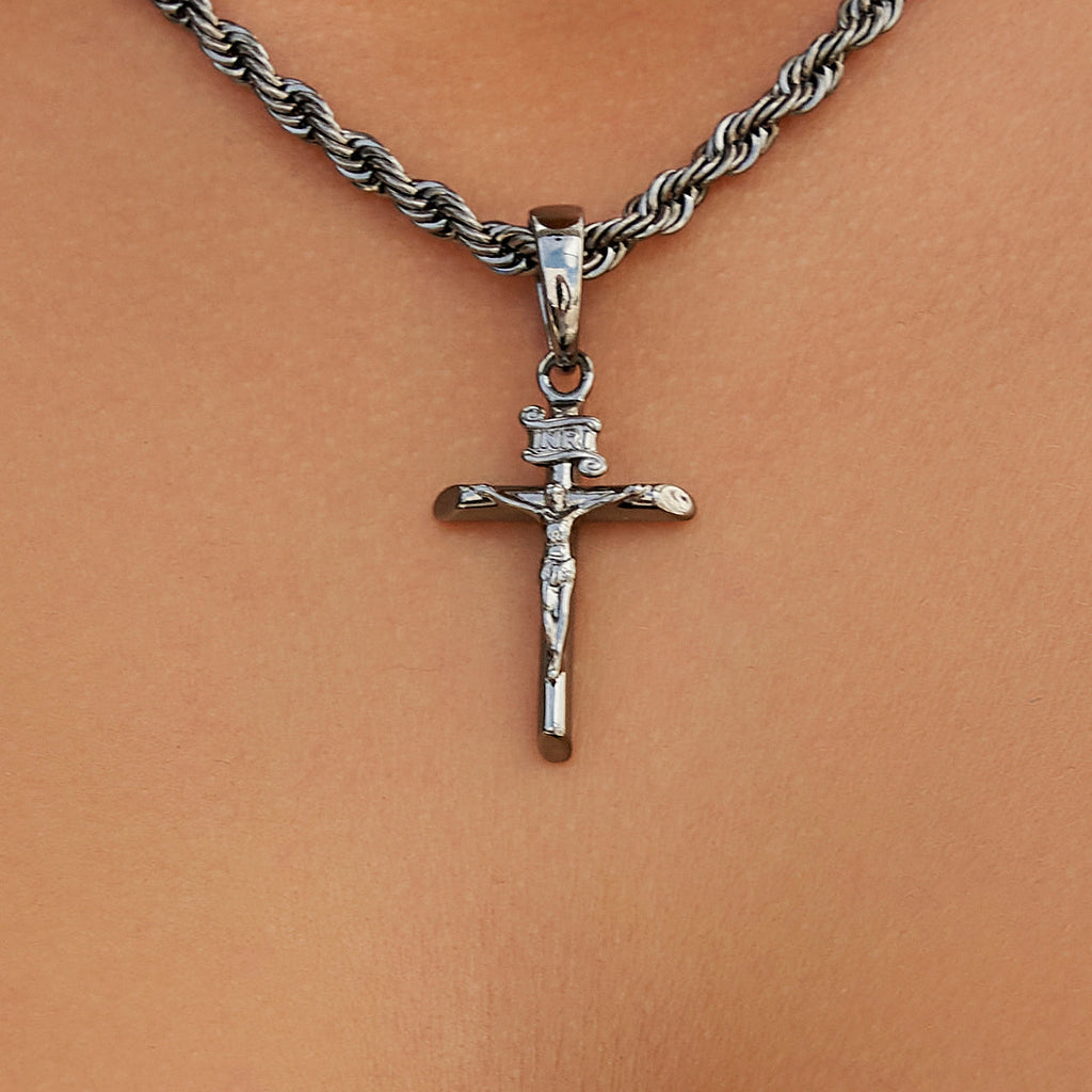 Crucifix Cross Pendant in Black