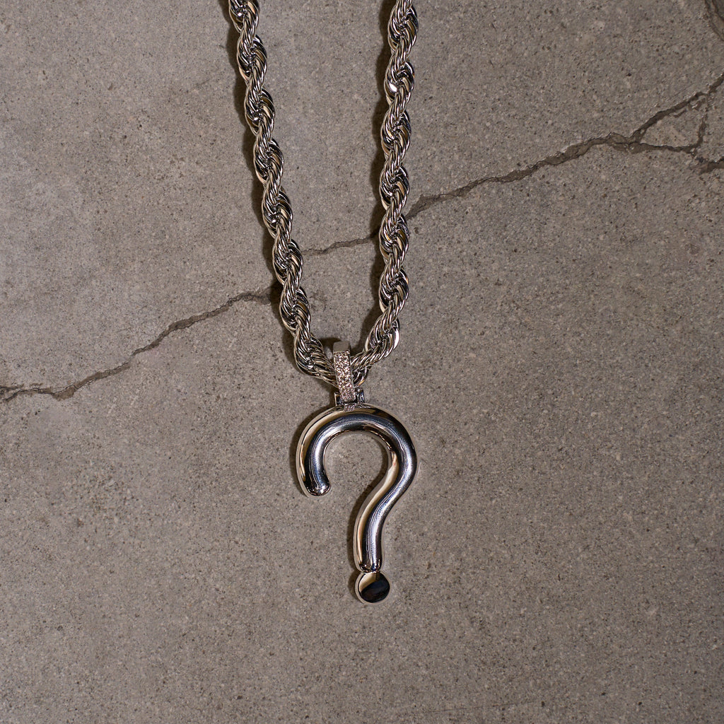 GLD x IDK New York Question Mark Pendant in Sterling Silver