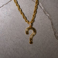 Question Mark Pendant in Vermeil Gold + 6mm Rope Chain Bundle