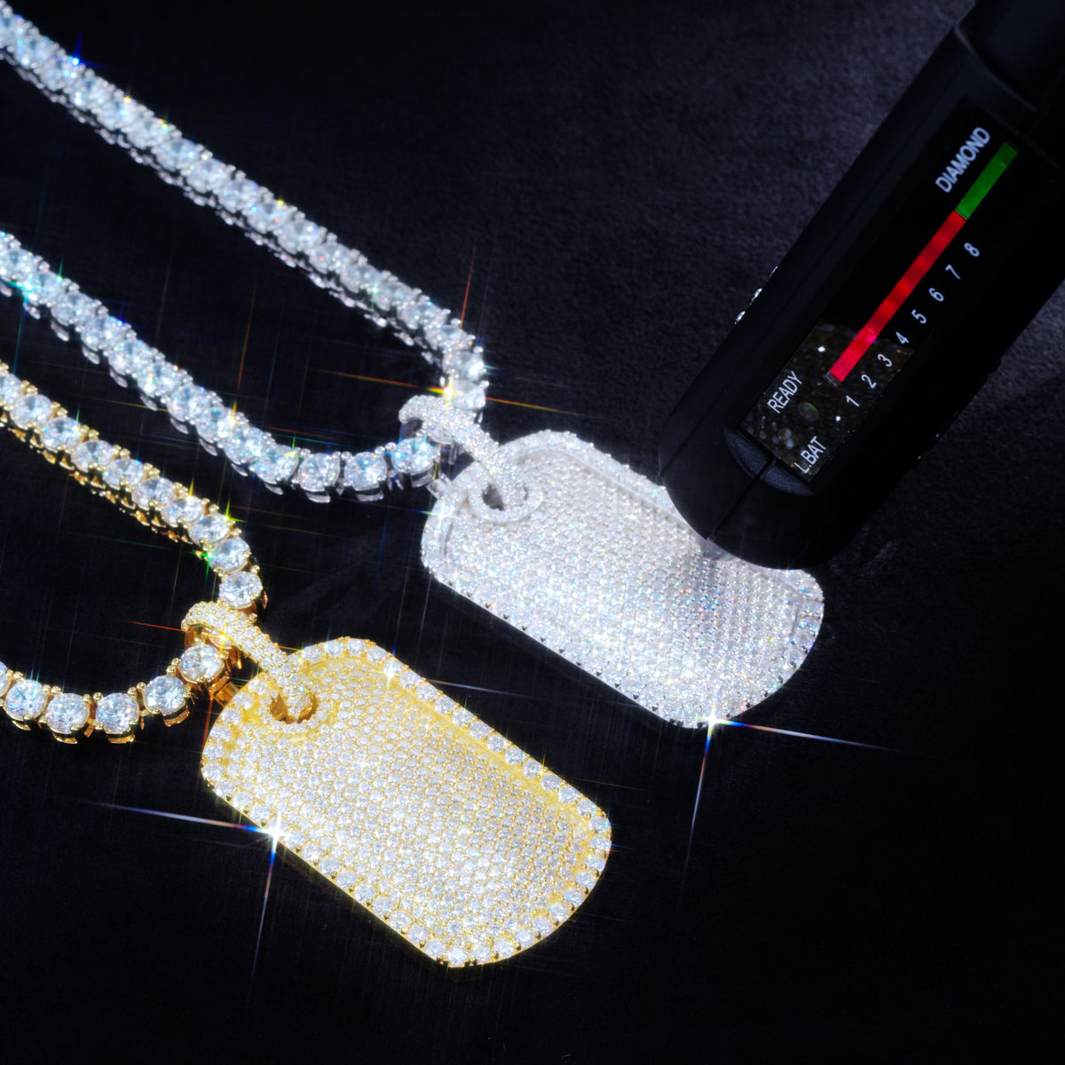 925S & VVS Moissanite Dog Tag