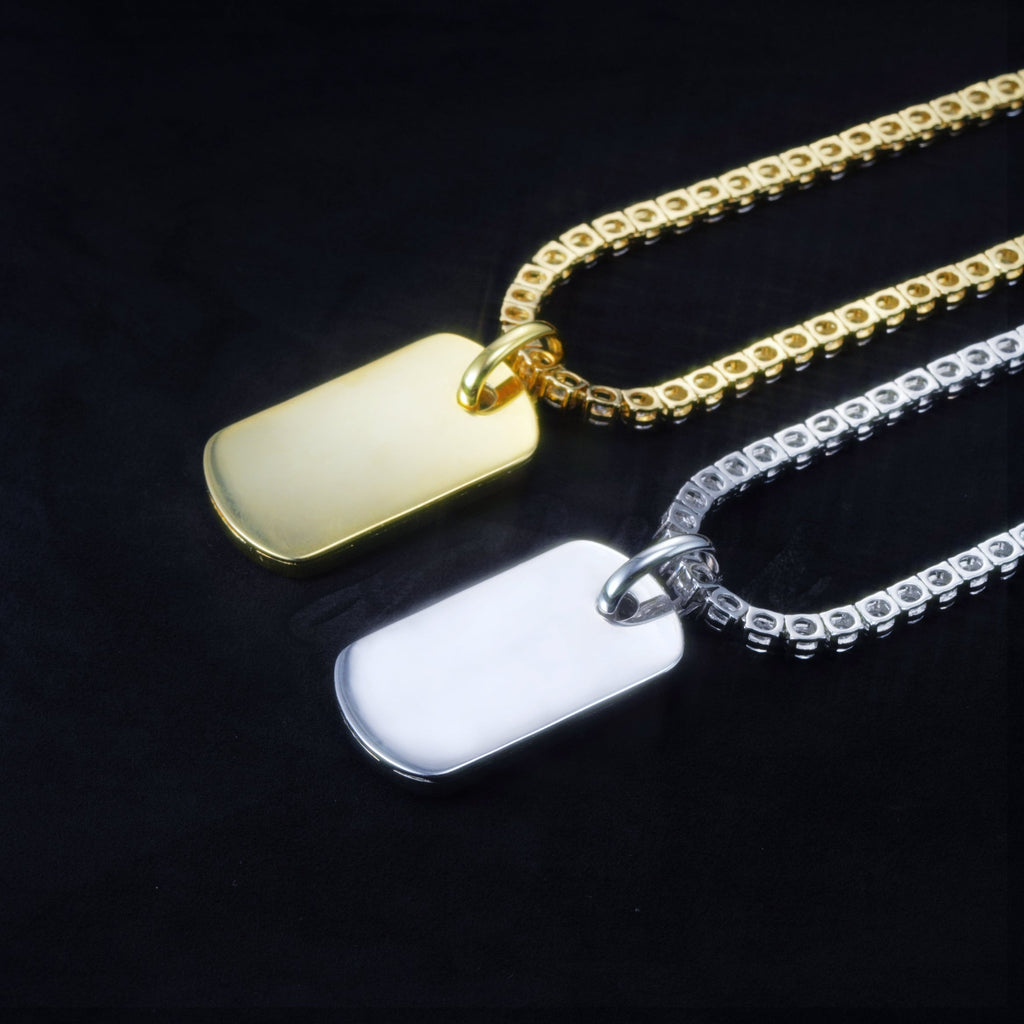 925S & VVS Moissanite Dog Tag