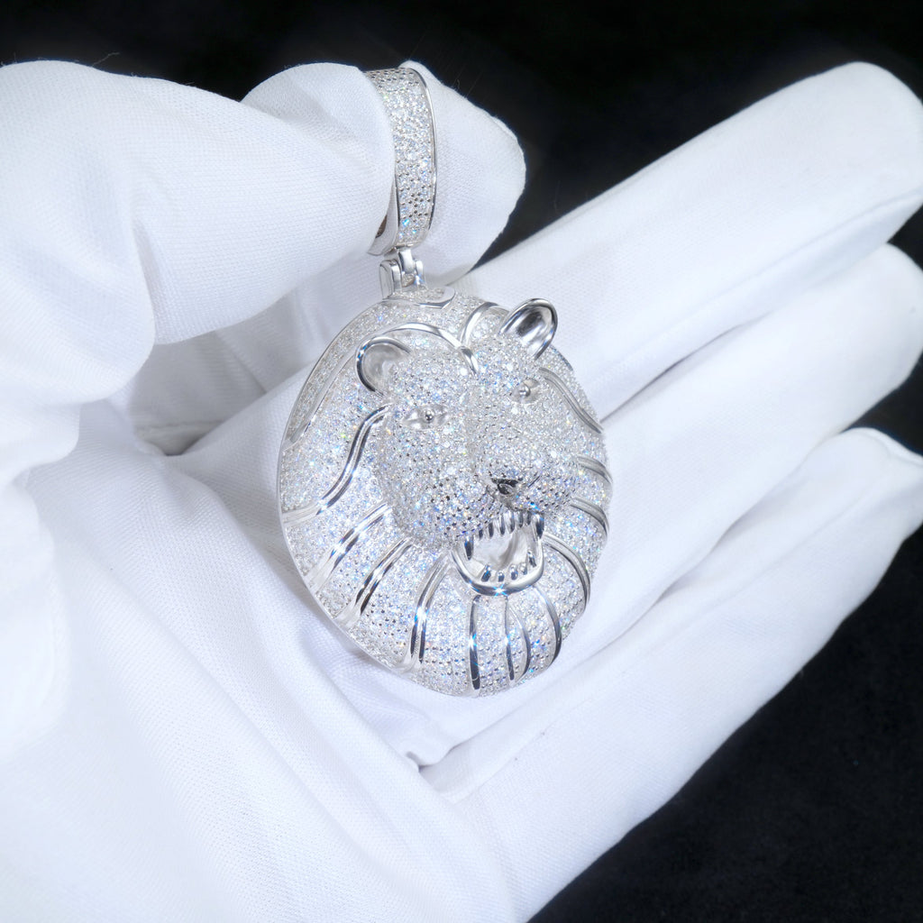 925S & VVS Moissanite Lion In White Gold