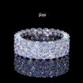 925S & VVS Moissanite 3-Row Eternity Ring White Gold