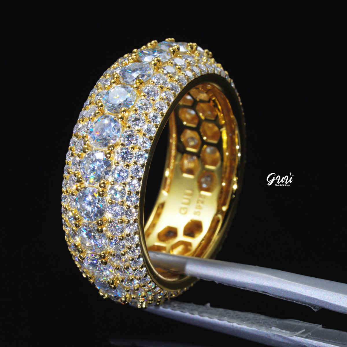 925S & VVS Moissanite Layered Diamond Ring 18K Gold