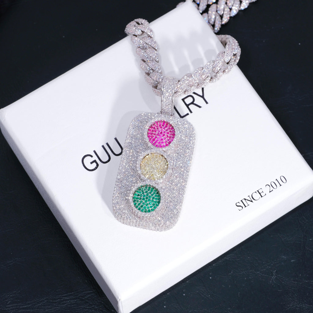 Iced Traffic Light Necklace
