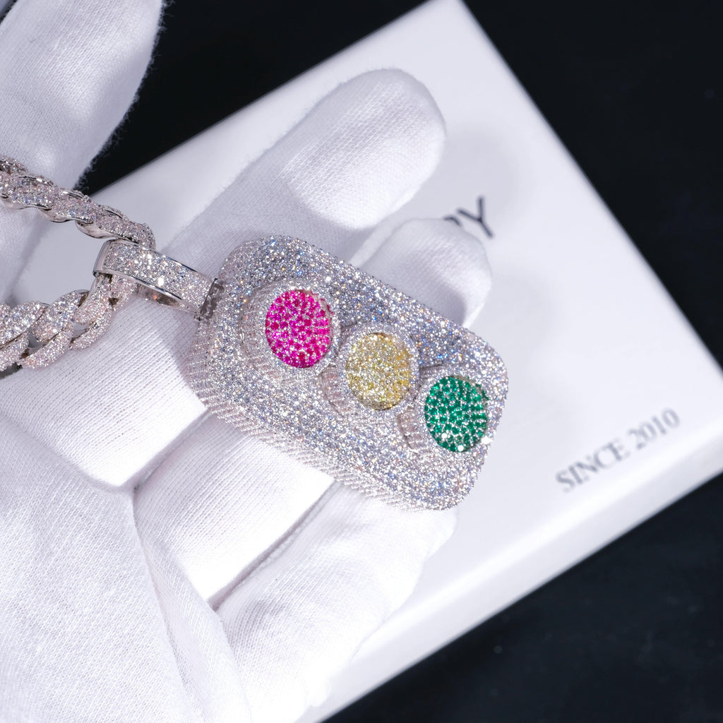 Iced Traffic Light Necklace