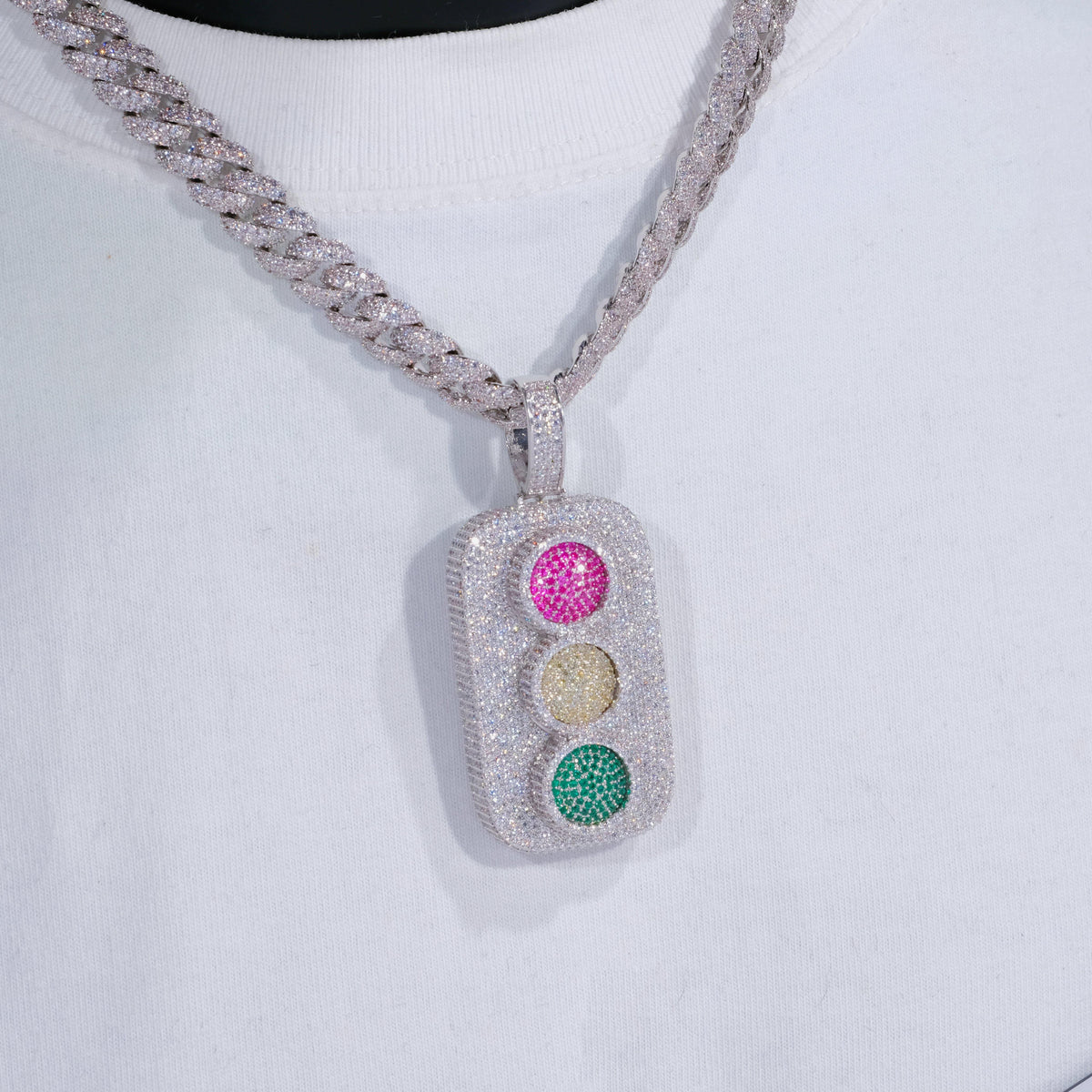Iced Traffic Light Necklace