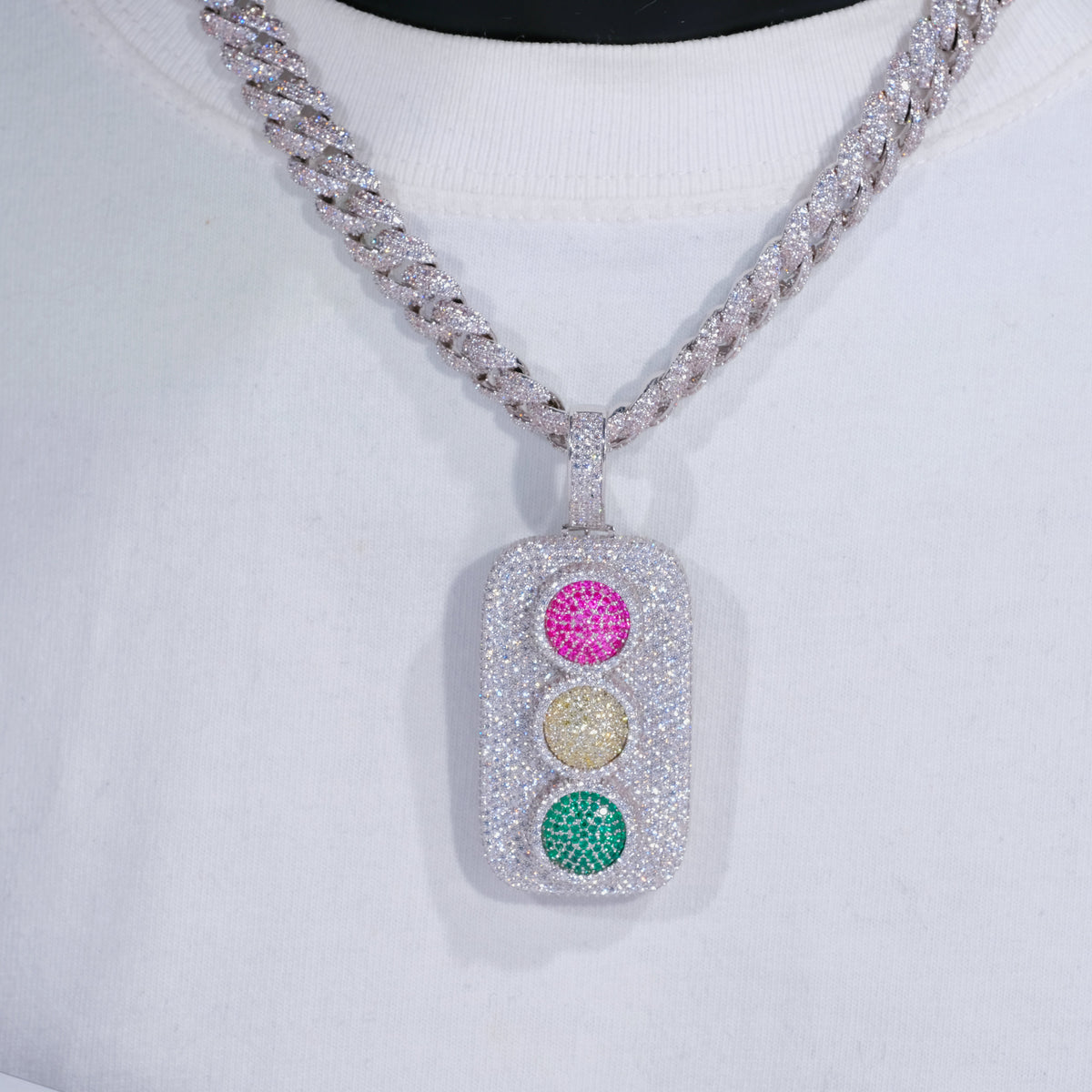 Iced Traffic Light Necklace