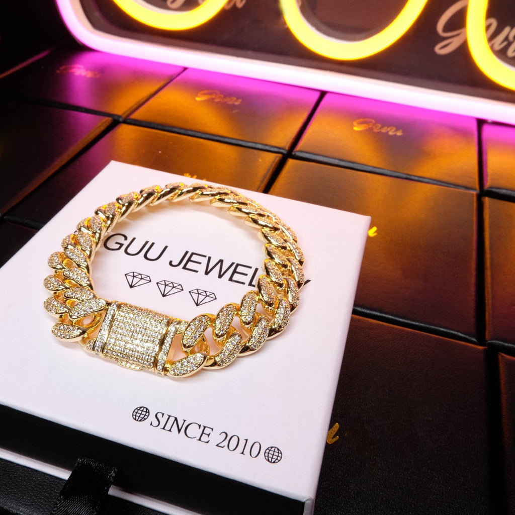 13MM 18K Gold-Plated Classic Miami Cuban Link Bracelet