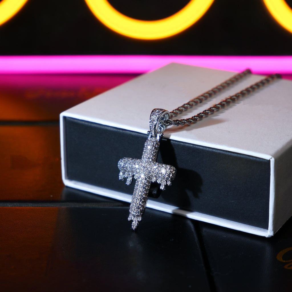 18K Gold-Plated Micro-inlay CZ Cross Necklace