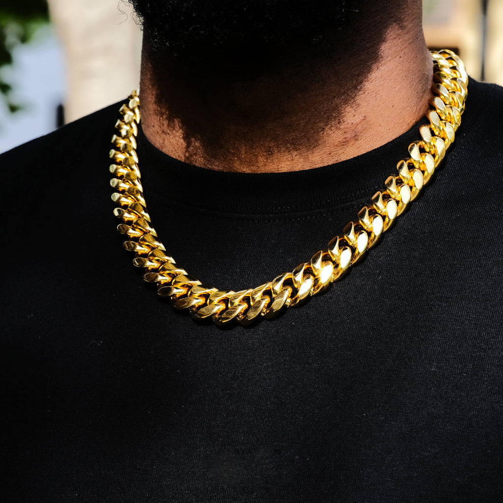 Miami Cuban Link Choker (18mm) in Yellow Gold-Plated