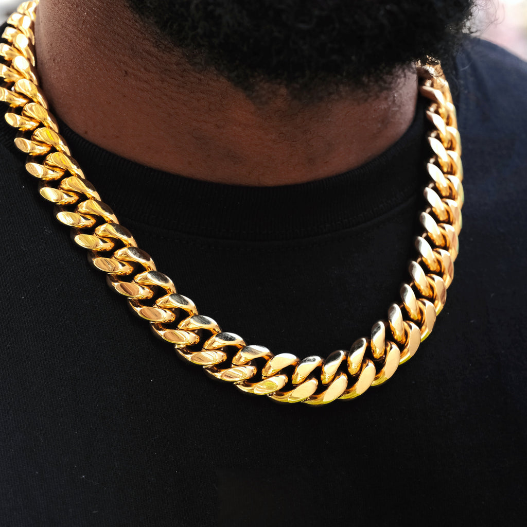 Miami Cuban Link Choker (18mm) in Yellow Gold-Plated