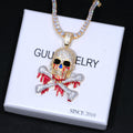 Pirate skull Iced Hiphop Bling Bling Necklace
