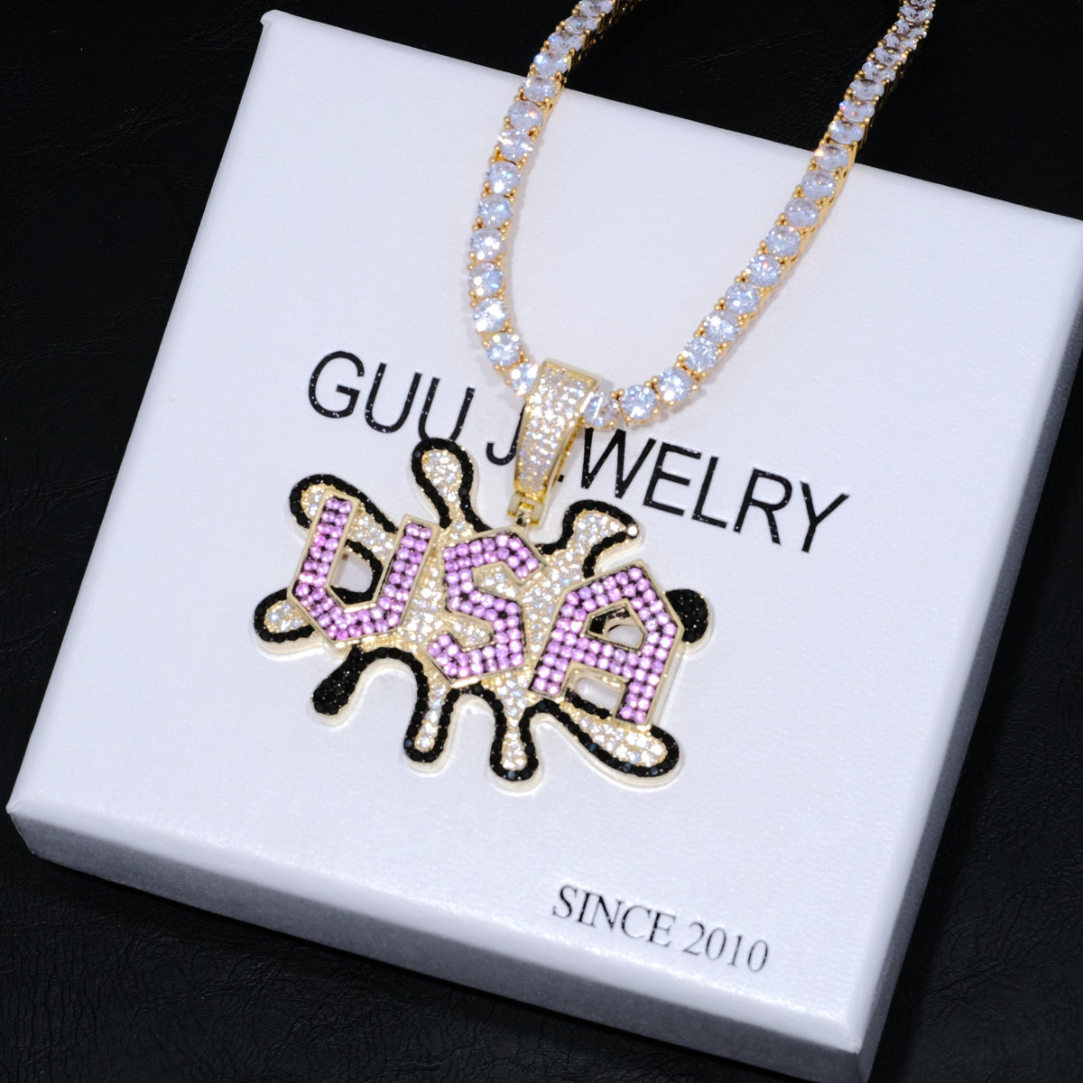 USA Iced Hiphop Bling Bling Necklace