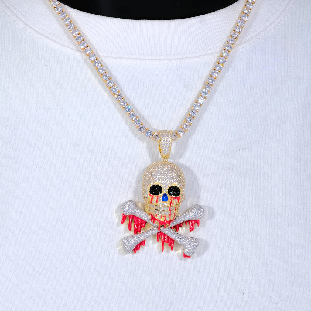 Pirate skull Iced Hiphop Bling Bling Necklace