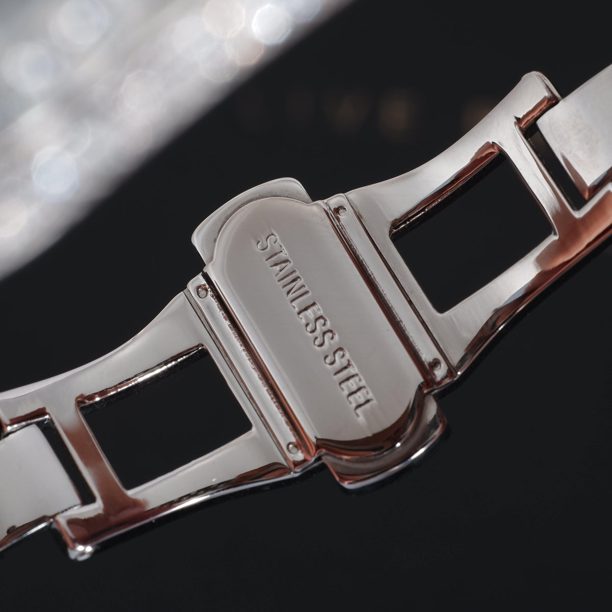 GUU Iced Watch Black Dial in WhiteGold