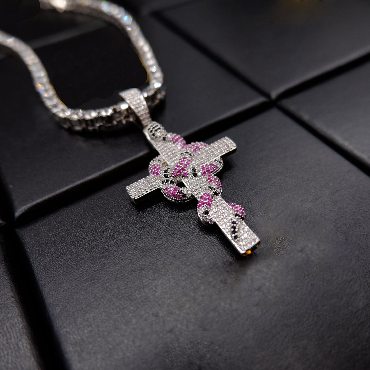 🔥New Iced Cross and Snake Pendant